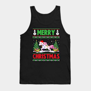 Funny Unicorn Animal Lover Xmas Lighting Unicorn Christmas Tank Top